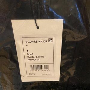 Theory black leather dress with tags  New . Size 4